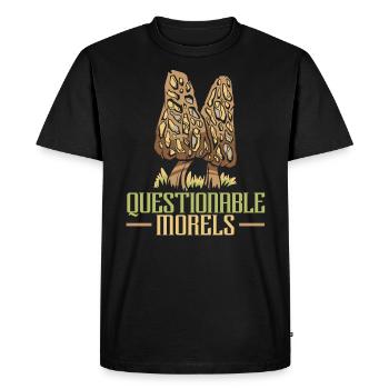 Questionable Morels Mushroom Mycology Foraging - Men's Premium Organic T-Shirt - black - Front - Nico (187cm)