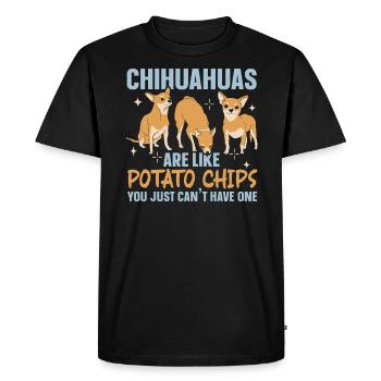 Chihuahua Are Like Potato Chips Dog Lover - Men's Premium Organic T-Shirt - black - Front - Nico (187cm)