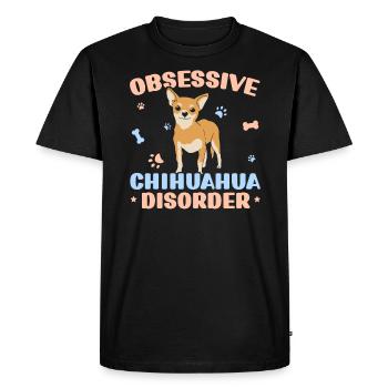 Trouble obsessionnel du chihuahua propriétaire de chien patte de chiot - T-shirt Premium bio Homme - noir - Devant - Nico (187cm)