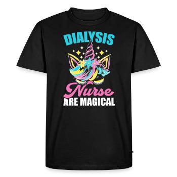 Les infirmières en dialyse sont des licornes magiques de la maladie rénale - T-shirt Premium bio Homme - noir - Devant - Nico (187cm)