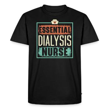 Infirmière en dialyse essentielle Maladie rénale médicale - T-shirt Premium bio Homme - noir - Devant - Nico (187cm)