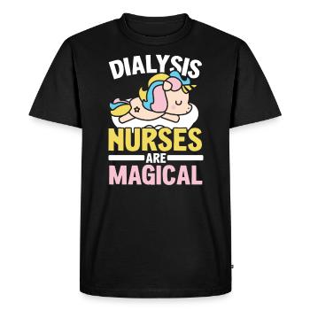 Les infirmières en dialyse sont des licornes magiques de la maladie rénale - T-shirt Premium bio Homme - noir - Devant - Nico (187cm)