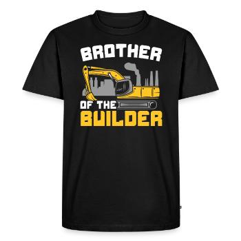 Frère du constructeur Ouvrier de la construction - T-shirt Premium bio Homme - noir - Devant - Nico (187cm)