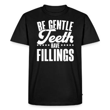 Soyez doux les dents ont des obturations futur dentiste - T-shirt Premium bio Homme - noir - Devant - Nico (187cm)