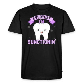 Chaque jour, j’aspire la dentisterie du futur dentiste - T-shirt Premium bio Homme - noir - Devant - Nico (187cm)