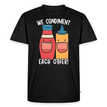 Nous nous condimentons Nourriture Moutarde Mayonnaise - T-shirt Premium bio Homme - noir - Devant - Nico (187cm)