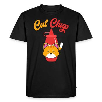 Rattrapage Ketchup Amoureux de la nourriture Gourmet Cat Whisperer - T-shirt Premium bio Homme - noir - Devant - Nico (187cm)
