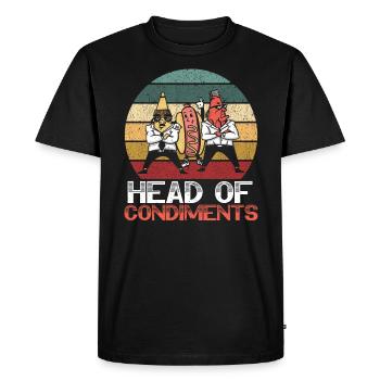 Head Of Condiments Food Lover Mustard Mayonnaise - Men's Premium Organic T-Shirt - black - Front - Nico (187cm)