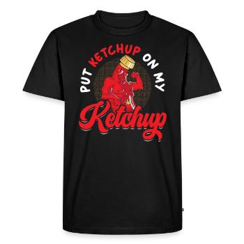 Mets du ketchup sur mon ketchup Amoureux de la nourriture Gourmet - T-shirt Premium bio Homme - noir - Devant - Nico (187cm)