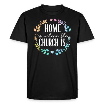 Home Is Where The Church Is Pastor Preacher - Men's Premium Organic T-Shirt - black - Front - Nico (187cm)