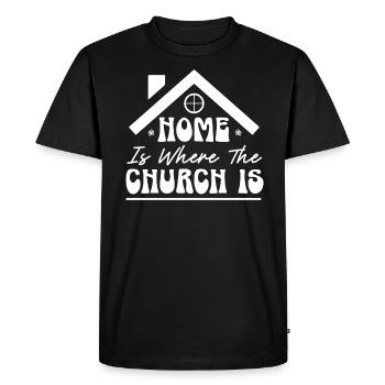 Home Is Where The Church Is Pastor Preacher - Men's Premium Organic T-Shirt - black - Front - Nico (187cm)