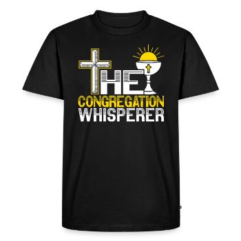 The Congregation Whisperer Pastor Preacher - Men's Premium Organic T-Shirt - black - Front - Nico (187cm)