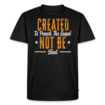 Created To Preach The Gospel Not Be Silent Pastor - Men's Premium Organic T-Shirt - black - Front - Nico (187cm)