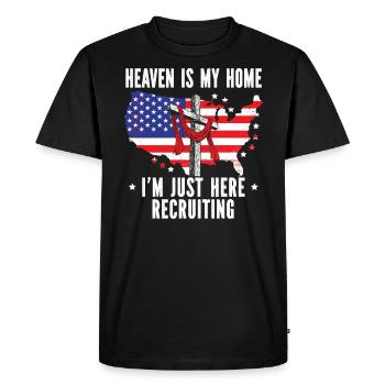 Le ciel est ma maison Je suis juste ici pour recruter un pasteur - T-shirt Premium bio Homme - noir - Devant - Nico (187cm)