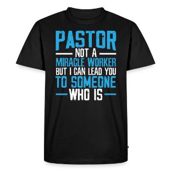 Pastor Preacher Christian Believer Religious - Men's Premium Organic T-Shirt - black - Front - Nico (187cm)