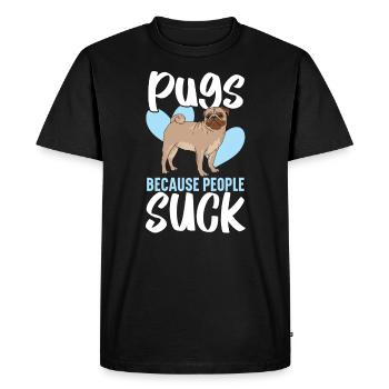 Carlins parce que les gens sucent Carlin Propriétaire Chien Amoureux - T-shirt Premium bio Homme - noir - Devant - Nico (187cm)