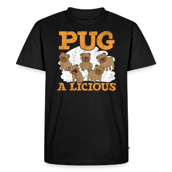 Pugalicious Pug Owner Amoureux des chiens Puppy Paw Love - T-shirt Premium bio Homme - noir - Devant - Nico (187cm)