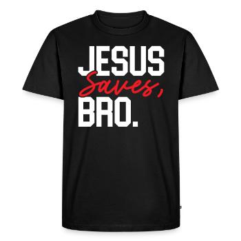 Jésus sauve frère religieux pasteur chrétien - T-shirt Premium bio Homme - noir - Devant - Nico (187cm)