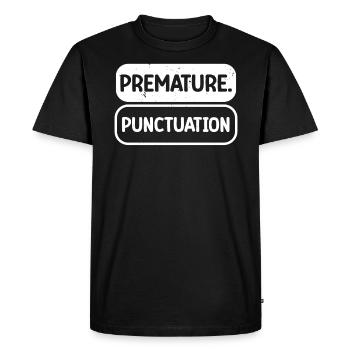 Grammaire Police Anglais Professeur d’écriture Apostrophe - T-shirt Premium bio Homme - noir - Devant - Nico (187cm)