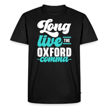 Grammaire Police Anglais Professeur d’écriture Apostrophe - T-shirt Premium bio Homme - noir - Devant - Nico (187cm)