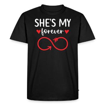 Elle est mon mariage anniversaire de mariage pour toujours - T-shirt Premium bio Homme - noir - Devant - Nico (187cm)
