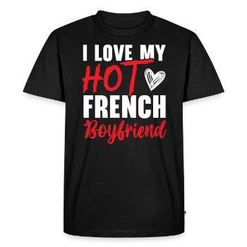 I Love My Hot French Girlfriend Valentines Day - Men's Premium Organic T-Shirt - black - Front - Nico (187cm)