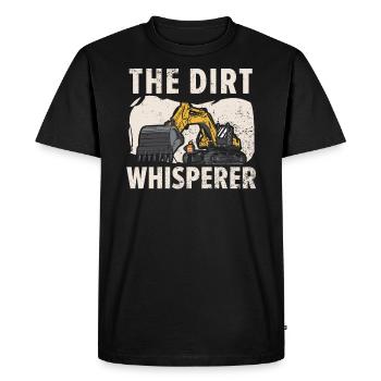 The Dirt Whisperer Excavator Construction Digger - Men's Premium Organic T-Shirt - black - Front - Nico (187cm)