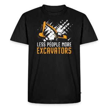 Less People More Excavators Construction Digger - Men's Premium Organic T-Shirt - black - Front - Nico (187cm)