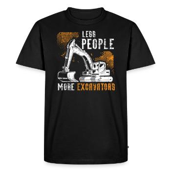 Less People More Excavators Construction Digger - Men's Premium Organic T-Shirt - black - Front - Nico (187cm)