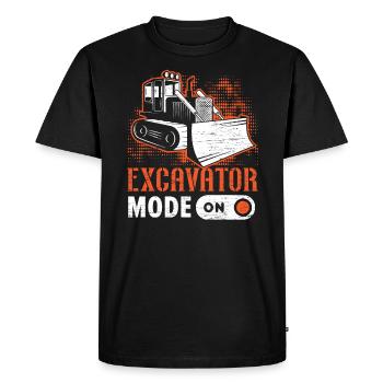 Excavator Mode On Construction Vehicle Digger - Men's Premium Organic T-Shirt - black - Front - Nico (187cm)