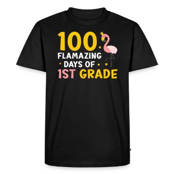 100 Flamazing Days Of 1st Grade Student Flamingo - Men's Premium Organic T-Shirt - black - Front - Nico (187cm)