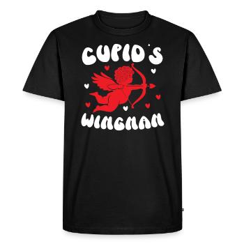 Ailier de Cupidon Saint Valentin Jour du Cœur Cupidon - T-shirt Premium bio Homme - noir - Devant - Nico (187cm)