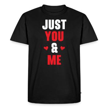 Juste Toi Et Moi Saint Valentin Coeurs Jour Cupidon - T-shirt Premium bio Homme - noir - Devant - Nico (187cm)
