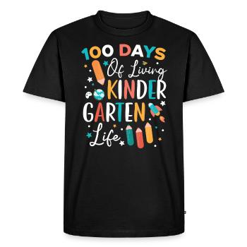 École de vie de maternelle 100 jours de vie - T-shirt Premium bio Homme - noir - Devant - Nico (187cm)
