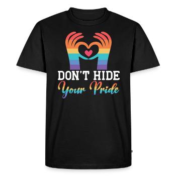 Ne cachez pas votre mois de la fierté Droits des homosexuels LGBTQ - T-shirt Premium bio Homme - noir - Devant - Nico (187cm)