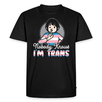 Nobody Knows I'm Trans LGBTQ Pride Transgender - Men's Premium Organic T-Shirt - black - Front - Nico (187cm)