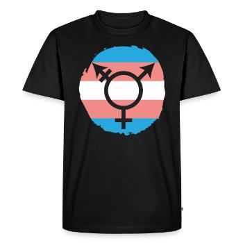 Trans Rainbow Pride LGBTQ Transgender Rights - Men's Premium Organic T-Shirt - black - Front - Nico (187cm)