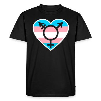 Trans Rainbow Pride LGBTQ Transgender Rights - Men's Premium Organic T-Shirt - black - Front - Nico (187cm)