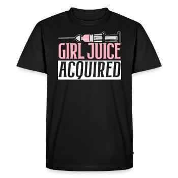 Girl Juiced Acquired LGBTQ Pride Transgender - Men's Premium Organic T-Shirt - black - Front - Nico (187cm)