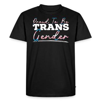 Fier d'être transgenre Rainbow Pride LGBTQ Trans - T-shirt Premium bio Homme - noir - Devant - Nico (187cm)