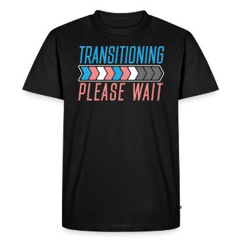 Transitioning Please Wait LGBTQ Pride Transgender - Men's Premium Organic T-Shirt - black - Front - Nico (187cm)