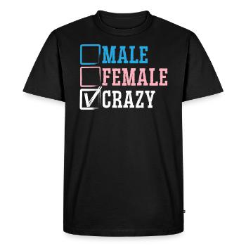 Homme Femme Crazy Rainbow Pride LGBTQ Transgenre - T-shirt Premium bio Homme - noir - Devant - Nico (187cm)