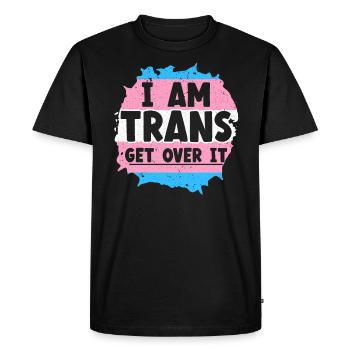 Je suis trans Get Over It Fierté LGBTQ Transgenre - T-shirt Premium bio Homme - noir - Devant - Nico (187cm)