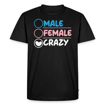 Homme Femme Crazy Rainbow Pride LGBTQ Transgenre - T-shirt Premium bio Homme - noir - Devant - Nico (187cm)