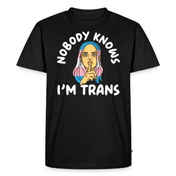 Nobody Knows I'm Trans LGBTQ Pride Transgender - Men's Premium Organic T-Shirt - black - Front - Nico (187cm)