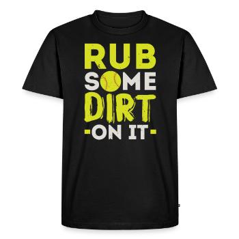 Frottez de la saleté dessus Lanceur de balle molle - T-shirt Premium bio Homme - noir - Devant - Nico (187cm)