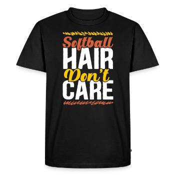 Softball Hair Don't Care Softball Player Sports - Men's Premium Organic T-Shirt - black - Front - Nico (187cm)