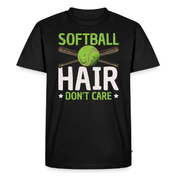 Softball Hair Don't Care Softball Player Sports - Men's Premium Organic T-Shirt - black - Front - Nico (187cm)