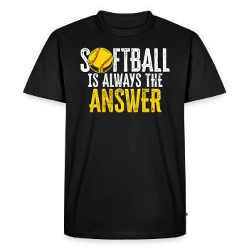 Softball Is Always The Answer Softball Player - Men's Premium Organic T-Shirt - black - Front - Nico (187cm)