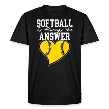 Softball Is Always The Answer Softball Player - Men's Premium Organic T-Shirt - black - Front - Nico (187cm)